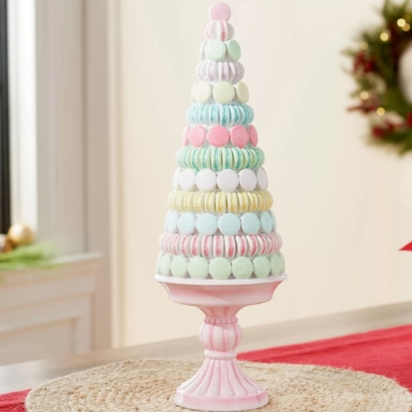 Christmas Candy Land Macaroon Pastel Glitter Sprinkle Sugar Dessert Tree - Picture 2 of 13